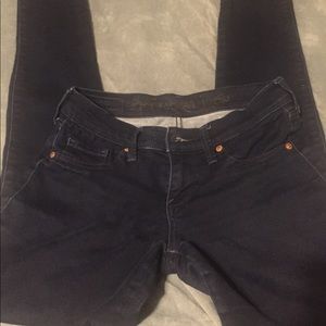 Express dark blue skinny jeans